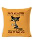 20*20 Funny What Day Is Today Who Cares Im Retired Black Cat Backrest Cushion Pillow Covers Decorations For Home