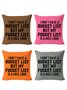 18*18 Set of 4 Funny Letter Backrest Cushion Pillow Covers, Decorations For Home