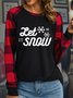 Lilicloth X Abdullah Let It Snow Womens Long Sleeve Buffalo Plaid T-Shirt