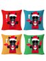18*18 Set of 4 Cat Backrest Cushion Pillow Covers, Decorations For Home