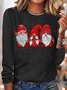 Women's Christmas gnome Casual Long Sleeve Top