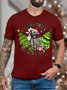 Men's Dead Inside But Jolly Christmas Skeleton Funny Graphic Print Cotton Loose Text Letters Casual T-Shirt