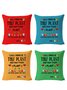 18*18 Set of 4 Christmas Backrest Cushion Pillow Covers, Decorations For Home