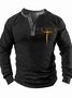 Men’s Jesus Because Of Him Text Letters Regular Fit Casual Top
