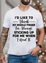 Men's I'd Like To Thank My Middle Finger For Always Sticking Up For Me When I Need It Funny Graphic Print Text Letters Cotton Casual Crew Neck T-Shirt