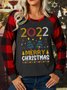 Lilicloth X Jessanjony 2022 Merry Christmas Womens Long Sleeve Buffalo Plaid T-Shirt