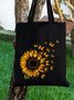 Sunflower And Butterflies Plant Graphic Casual Shopping Tote Bag