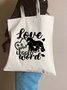 Love Is A Four Legged Word Animal Graphic Casual Shopping Tote Bag