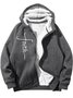 Men's Faith Belief Positive Energy Text Letters Graphic Print Hoodie Zip Up Sweatshirt Warm Jacket With Fifties Fleece
