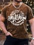 Men's Welcome To The Shit Show Hope You Brought Alcohol Funny Graphic Print Casual Loose Text Letters T-Shirt