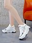 Heart & Letter Graphic Lace-up Front Wedge Sneakers
