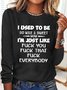 Women’s Funny Letter Crew Neck Casual Top