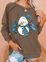 Women's Christmas Snowman Funny Graphic Print Casual Crew Neck Loose Sweatshirt