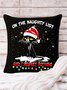 18*18 Funny Christmas Cat Graphic Loose Backrest Cushion Pillow Covers Decorations For Home