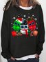 Women's Christmas Santa Owl Print Sweatshirt