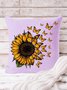 18*18 Sunflower Butterfly Backrest Cushion Pillow Covers Decorations For Home