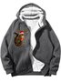 Men's The Christmas Squirrel Funny Graphic Print Hoodie Zip Up Sweatshirt Warm Jacket With Fifties Fleece