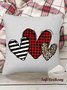 18*18 Plaid Heart Simple Throw Pillow Covers, Pillow Covers Decorative Soft Corduroy Cushion Pillowcase Case For Living Room