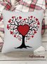 18*18 Simple Heart TreeThrow Pillow Covers, Pillow Covers Decorative Soft Corduroy Cushion Pillowcase Case For Living Room