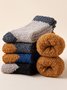 Casual Contrasting Color Coral Fleece Mid Tube Socks Autumn Winter Thickened Warm Accessories
