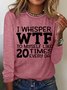 I Whisper Wtf To Myself Like 20 Times Every Day Womens Long Sleeve T-Shirt