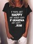 Women's Funny Word Grandma Casual Cotton-Blend T-Shirt