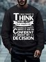 Men’s I Was Taught To Think Before I Act So If I Punch You Crew Neck Regular Fit Casual Sweatshirt