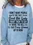 Women's Funny Old Lady Letter Casual Crew Neck Sweatshirt