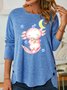 Lilicloth X Paula Axolotl Eating Pizza Womens Long Sleeve T-Shirt