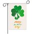 Happy St Patrick's Day Garden Flag 12 x 18 Inch Burlap Yard Flag Double Sided Printed Shamrocks Holiday Outdoor Decor Flag
