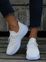 Plus Size Breathable Mesh Fabric Lace-up Decor Sports Sneakers
