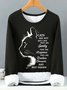 Women’s Cats Are Not Just Cats They Are Family They Are Happiness Loose Casual Crew Neck Text Letters Sweatshirt