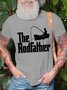 Men's The Rodfather Funny Graphic Printing Casual Cotton Text Letters Loose T-Shirt