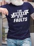 Men’s I Am Aware Of My Faults Text Letters Cotton Fit Casual T-Shirt