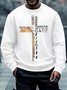 Men's God Religion Of The Cross Funny Graphic Printing Casual Cotton-Blend Crew Neck Sweatshirt