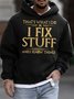 Men's That's What I Do I Fix Stuff And Know Thinks Funny Graphic Printing Casual Loose Hoodie Text Letters Sweatshirt