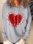 Women's Loose Heart Hoodie Simple Sweatshirt