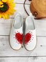 Valentine's Day Heart Printed Plus Size Canvas Casual Shoes