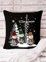 18*18 Snowman Christmas Backrest Cushion Pillow Covers Decorations For Home