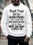 Men’s Stupid People Are Like Glow Sticks I Want To Snap Them Casual Regular Fit Text Letters Crew Neck Sweatshirt