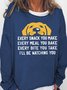 Women's Every Snack You Mack I Will Be Watching You Funny Graphic Printing Casual Regular Fit Crew Neck Sweatshirt
