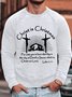 Men's Christ Is Christmas Funny Graphic Print Casual Text Letters Loose Crew Neck Sweatshirt