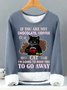 Women's If You Are Not Chocolate Coffee Or A Cat Go Away Funny Black Cat Graphic Print Crew Neck Simple Loose Warmth Fleece Sweatshirt