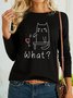 Lilicloth X Manikvskhan Funny Angry Cat Womens Long Sleeve T-Shirt