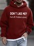 Men's Don't Like Me Problem Solved Funny Graphic Print Loose Casual Text Letters Hoodie Sweatshirt