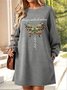Women's Faith Casual Butterfly Crew Neck Loose Dress