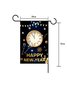 12 x 18 Double Sided Happy New Year Welcome Garden Flag Burlap Yard Flag Printed Holiday Outdoor Decor Flag