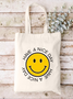 Have A Nice Day Smile Face Graphic Casual Shopping Tote Bag