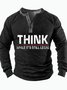 Men's Think While It Is Still Legal Funny Graphic Print Casual Regular Fit Half Turtleneck Top