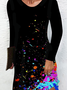 Colorful Painting Womens Long Sleeve Dress